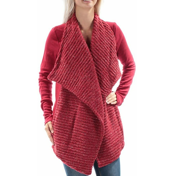 Lucky Brand Wool Blend Red Cardigan Sweater - Picture 4 of 7